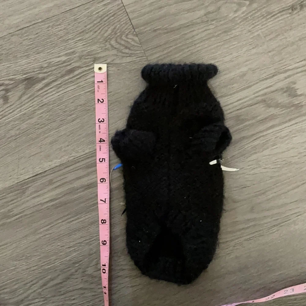 Dog black sweater with silver and blue accent